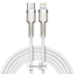 Baseus Καλώδιο USB-C σε Lightning Cafule Metal Braided, PD, 20W, 2m (Λευκό)