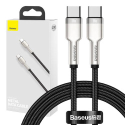Baseus Καλώδιο USB-C σε USB-C Cafule Metal Braided, 100W, 1m (Μαύρο)
