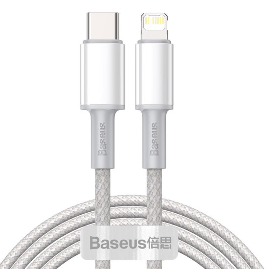 Baseus Καλώδιο USB-C σε Lightning High Density Braided, PD, 20W, 2m (Λευκό) Baseus Καλώδιο USB-C σε Lightning High Density Braided, PD, 20W, 2m (Λευκό)