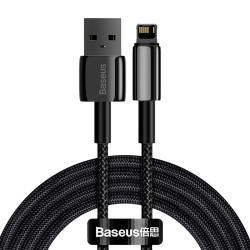 Baseus Καλώδιο USB σε Lightning Tungsten Gold 2.4A 2m (Mαύρο)