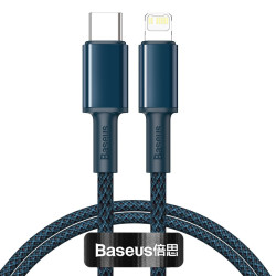 Baseus Καλώδιο USB-C σε Lightning High Density Braided, PD, 20W, 2m (Μπλε)