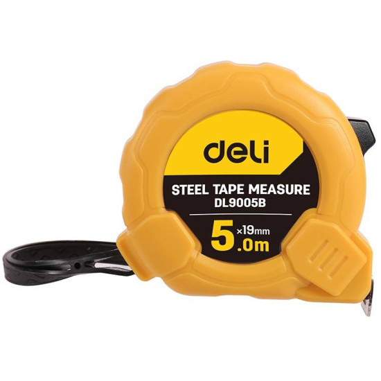 Steel Measuring Tape 5m/19mm Deli Tools EDL9005B (yellow) Steel Measuring Tape 5m/19mm Deli Tools EDL9005B (yellow)