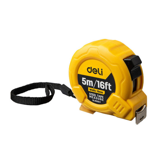 Steel Measuring Tape 5m/19mm Deli Tools EDL9005Y (yellow) Steel Measuring Tape 5m/19mm Deli Tools EDL9005Y (yellow)