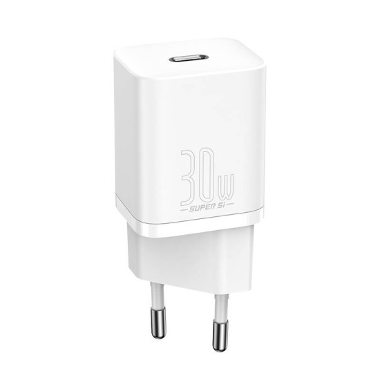 Baseus Γρήγορος Φορτιστής Super Si 1C 30W (Λευκό) Baseus Γρήγορος Φορτιστής Super Si 1C 30W (Λευκό)