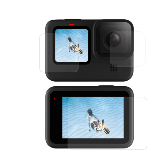 Screen and lens tempered glass Telesin for GoPro Hero 9 / Hero 10 / Hero 11 / Hero 12 (GP-FLM-901) Screen and lens tempered glass Telesin for GoPro Hero 9 / Hero 10 / Hero 11 / Hero 12 (GP-FLM-901)