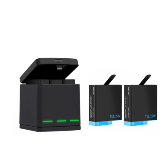 3-slot charger box Telesin for GoPro Hero 5/6/7/8 + 2 batteries (GP-BNC-801) 3-slot charger box Telesin for GoPro Hero 5/6/7/8 + 2 batteries (GP-BNC-801)