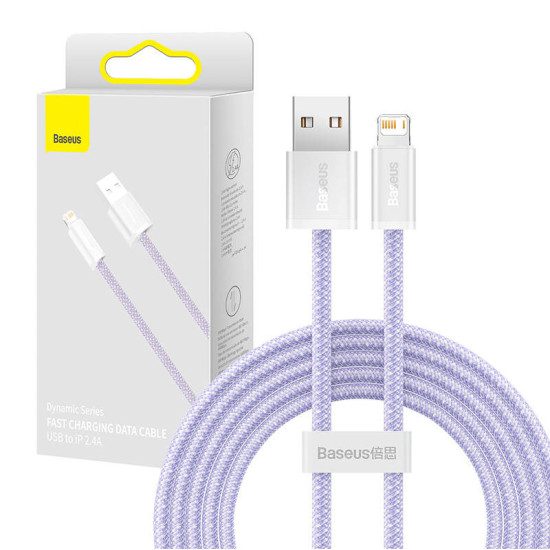 Baseus Καλώδιο USB σε Lightning Dynamic Series, 2.4A, 2m (Μοβ) Baseus Καλώδιο USB σε Lightning Dynamic Series, 2.4A, 2m (Μοβ)