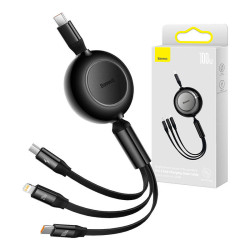Baseus Καλώδιο USB 3σε1 για MicroUSB/USB-C/Lightning Bright Mirror 4, 100W/3.5A 1.1m (Μαύρο)