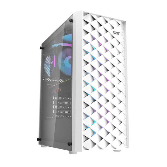 Darkflash DK351 θήκη υπολογιστή (λευκή) + 4 ανεμιστήρες RGB Darkflash DK351 θήκη υπολογιστή (λευκή) + 4 ανεμιστήρες RGB