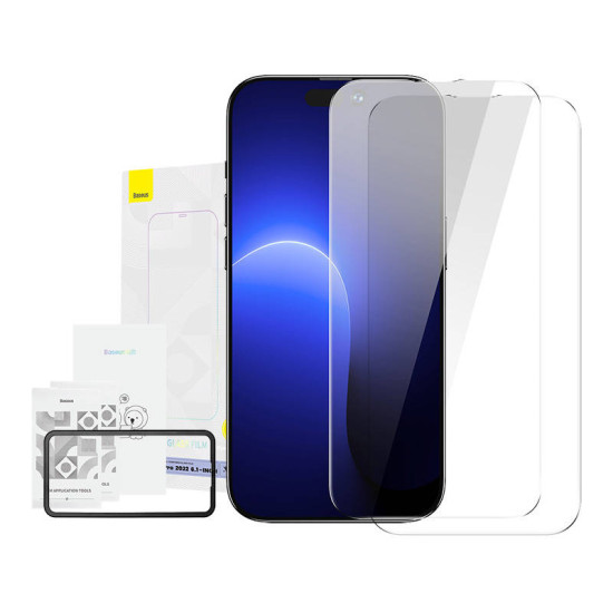 Baseus Προστατευτικό Οθόνης Crystal Tempered Glass 0.3mm για iPhone 14 Pro (2τμχ) (Διαφανές) Baseus Προστατευτικό Οθόνης Crystal Tempered Glass 0.3mm για iPhone 14 Pro (2τμχ) (Διαφανές)