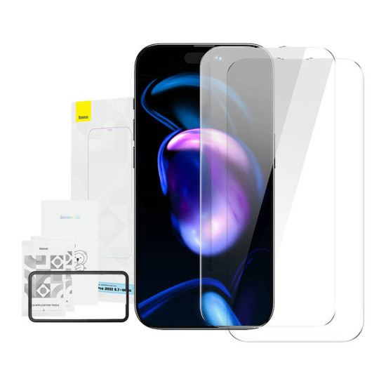 Baseus Προστατευτικό Οθόνης Crystal Tempered Glass 0.3mm για iPhone 14 Pro Max (2τμχ) (Διαφανές) Baseus Προστατευτικό Οθόνης Crystal Tempered Glass 0.3mm για iPhone 14 Pro Max (2τμχ) (Διαφανές)