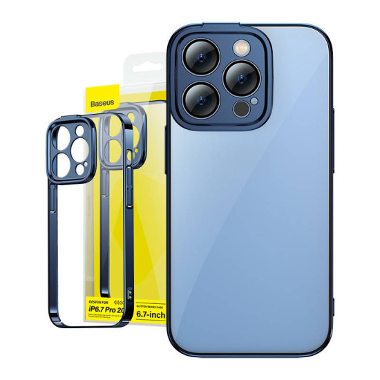Baseus Θήκη Glitter και Προστατευτικό Οθόνης Tempered Glass για iPhone 14 Pro Max (Μπλε/Διαφανές) Baseus Θήκη Glitter και Προστατευτικό Οθόνης Tempered Glass για iPhone 14 Pro Max (Μπλε/Διαφανές)