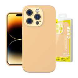 Baseus Θήκη Liquid Silica Gel και Προστατευτικό Οθόνης Tempered Glass για iPhone 14 Pro Max (Ώχρα/Sunglow)