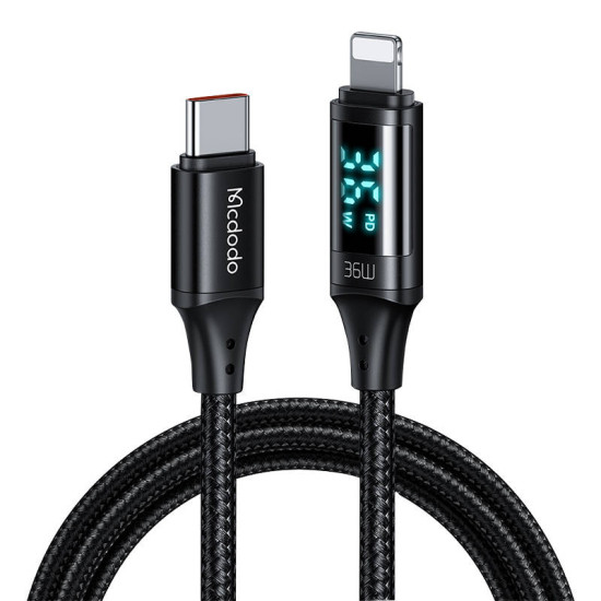Cable Mcdodo CA-1030 USB-C to Lightning, 36W, 1.2m (black) Cable Mcdodo CA-1030 USB-C to Lightning, 36W, 1.2m (black)
