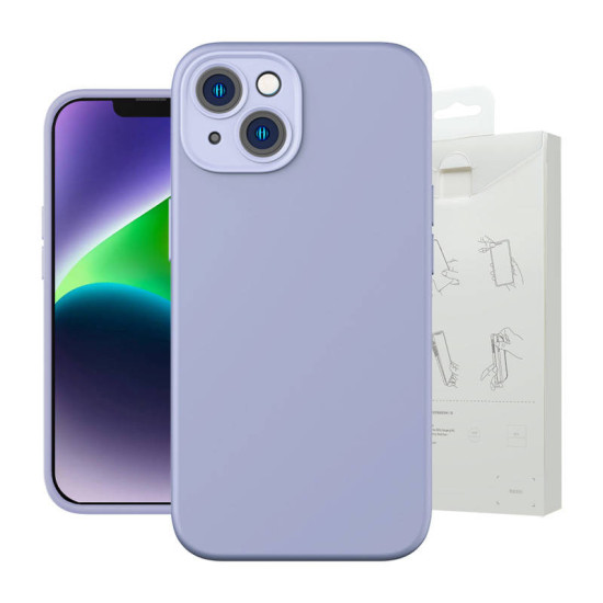 Baseus Θήκη Liquid Silica Gel και Προστατευτικό Οθόνης Tempered Glass για iPhone 14 Plus (Μοβ) Baseus Θήκη Liquid Silica Gel και Προστατευτικό Οθόνης Tempered Glass για iPhone 14 Plus (Μοβ)