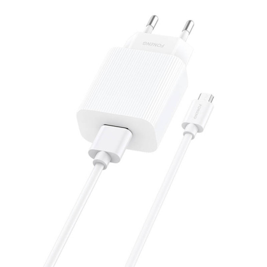 Foneng EU28 network charger, 1xUSB, QC 3.0 + Micro USB cable Foneng EU28 network charger, 1xUSB, QC 3.0 + Micro USB cable