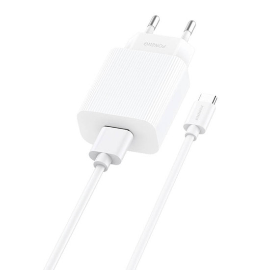 Fast charger Foneng 1x USB EU28 12W QC 3.0+ USB Type C cable Fast charger Foneng 1x USB EU28 12W QC 3.0+ USB Type C cable