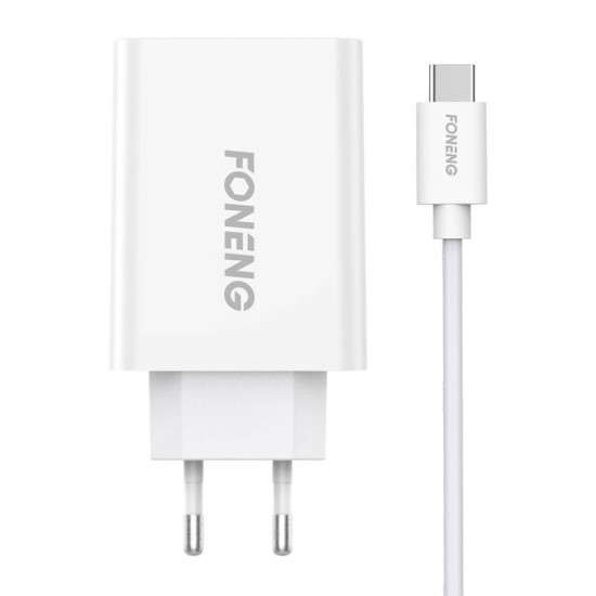 Fast charger Foneng 1x USB EU43 10.5W+ USB Type C cable Fast charger Foneng 1x USB EU43 10.5W+ USB Type C cable