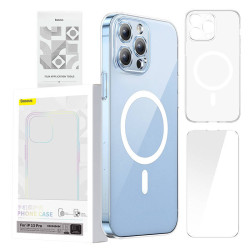 Baseus Μαγνητική Θήκη Magnetic Crystal Clear για iPhone 13 Pro + Προστατευτικό Οθόνης Tempered Glass (Διαφανές)