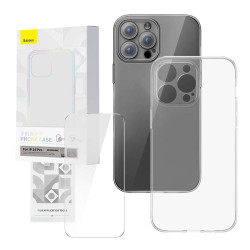 Baseus Θήκη και Προστατευτικό Οθόνης Tempered Glass Corning για iPhone 14 Pro (Διαφανές)