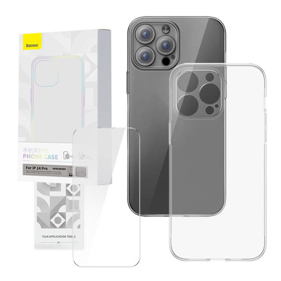 Baseus Θήκη και Προστατευτικό Οθόνης Tempered Glass Corning για iPhone 14 Pro (Διαφανές) Baseus Θήκη και Προστατευτικό Οθόνης Tempered Glass Corning για iPhone 14 Pro (Διαφανές)