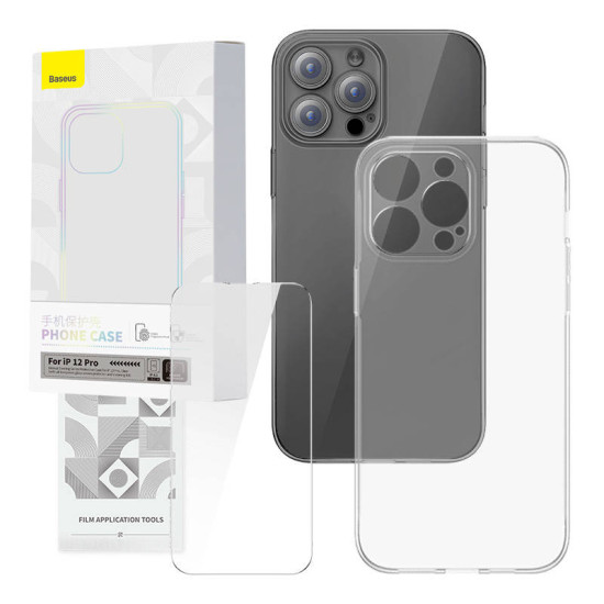 Baseus Θήκη και Προστατευτικό Οθόνης Tempered Glass Corning για iPhone 12 Pro (Διαφανές) Baseus Θήκη και Προστατευτικό Οθόνης Tempered Glass Corning για iPhone 12 Pro (Διαφανές)