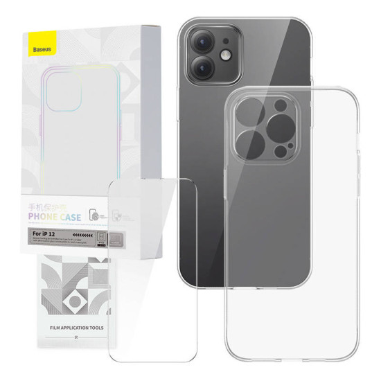 Baseus Θήκη και Προστατευτικό Οθόνης Tempered Glass Corning για iPhone 12 (Διαφανές) Baseus Θήκη και Προστατευτικό Οθόνης Tempered Glass Corning για iPhone 12 (Διαφανές)