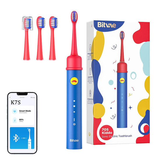 Sonic toothbrush with app for kids, tips set Bitvae BVK7S (blue) Sonic toothbrush with app for kids, tips set Bitvae BVK7S (blue)