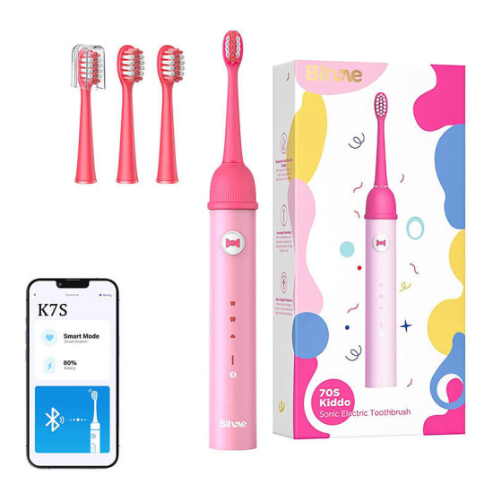 Sonic toothbrush with app for kids and tips set Bitvae K7S (pink) Sonic toothbrush with app for kids and tips set Bitvae K7S (pink)