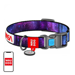 Nylon dog collar with QR code Waudog 