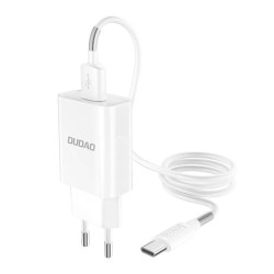 Ładowarka sieciowa Dudao A3EUT 2x USB z kablem USB-C 12W  (biała)