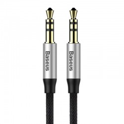 Baseus Καλώδιο Ήχου Yiven Mini Jack 3.5mm AUX, 1m (Μαύρο/Ασημί)