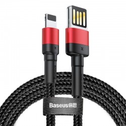 Baseus Καλώδιο USB σε Lightning Cafule Διπλής Όψης 2.4A 1m (Μαύρο/Κόκκινο)