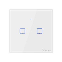 Sonoff Έξυπνος Διακόπτης Χωνευτός WiFi T0 EU TX (2 καναλιών) (Λευκό)
