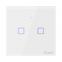 Sonoff Έξυπνος Διακόπτης WiFi & RF 433 T1 EU TX (2 καναλιών) (Λευκό)