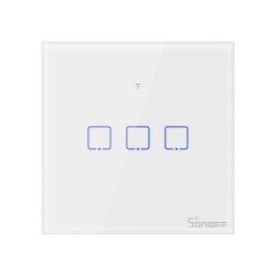 Sonoff Έξυπνος Διακόπτης Χωνευτός WiFi T0 EU TX (3 κανάλια) (Λευκό)