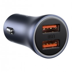 Baseus Φορτιστής Αυτοκινήτου Golden Contactor Pro, 2xUSB, 40W (Γκρι)