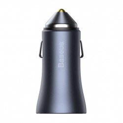 Baseus Φορτιστής Αυτοκινήτου Golden Contactor Pro, USB + USB-C, QC4.0+, PD, SCP, 40W με Καλώδιο USB σε USB-C 1m (Γκρι/Μαύρο)