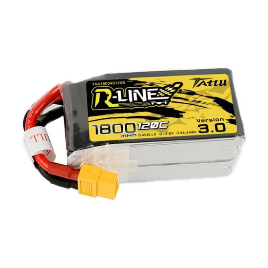 Battery Tattu R-Line Version 3.0 1800mAh 14,8V 120C 4S1P XT60 Battery Tattu R-Line Version 3.0 1800mAh 14,8V 120C 4S1P XT60