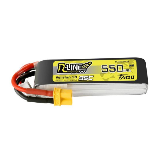 Battery Tattu R-Line 550mAh 7.4V 95C 2S1P XT30 Battery Tattu R-Line 550mAh 7.4V 95C 2S1P XT30