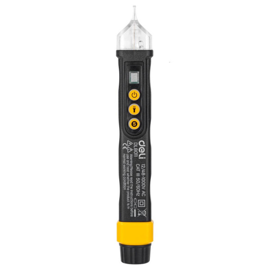 Non-contact voltage tester Deli Tools EDL8011, 12/48-1000V AC (black) Non-contact voltage tester Deli Tools EDL8011, 12/48-1000V AC (black)