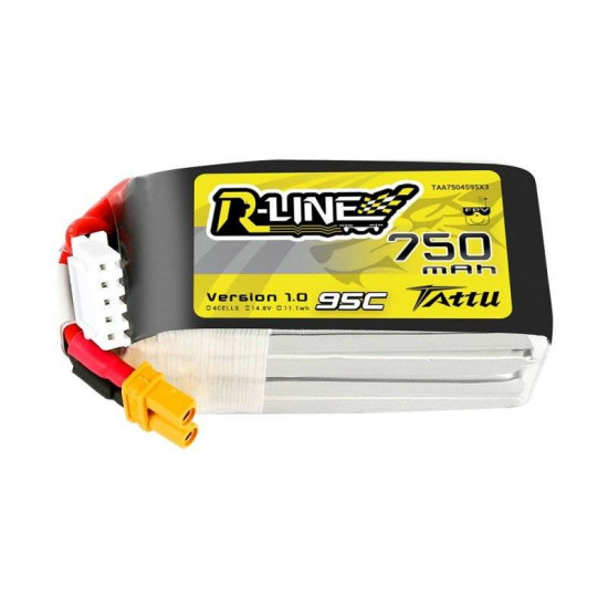 Battery Tattu R-Line 750mAh 14.8V 95C 4S1P JST-XHR Battery Tattu R-Line 750mAh 14.8V 95C 4S1P JST-XHR