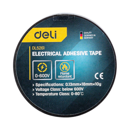 Electrical insulating tape Deli Tools EDL5261, 10m Electrical insulating tape Deli Tools EDL5261, 10m
