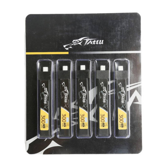 Tattu LiPo 300mAh 3.8V 75C 1S1P HV BT2.0.5 battery (5pcs) Tattu LiPo 300mAh 3.8V 75C 1S1P HV BT2.0.5 battery (5pcs)