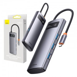 Baseus Hub 4σε1 Metal Gleam Series, USB-C σε 4xUSB 3.0 (Γκρι)