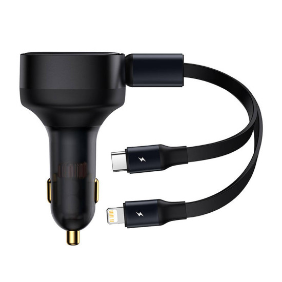 Baseus Φορτιστής Αυτοκινήτου Enjoyment με Καλώδιο USB-C + Lightning 3A, 30W (Μαύρο) Baseus Φορτιστής Αυτοκινήτου Enjoyment με Καλώδιο USB-C + Lightning 3A, 30W (Μαύρο)