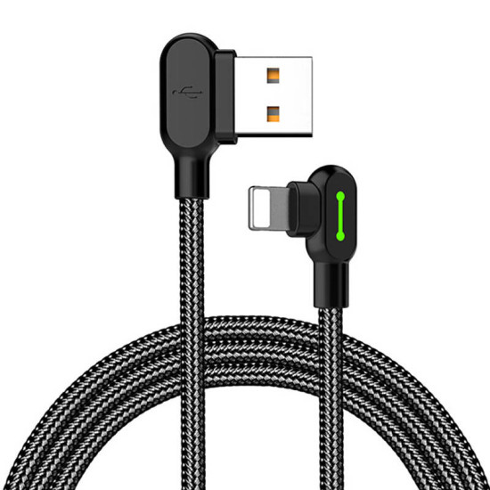 Angle USB Lightning Cable Mcdodo CA-4671 LED, 1.2m (Black) Angle USB Lightning Cable Mcdodo CA-4671 LED, 1.2m (Black)