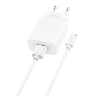 Foneng EU28 network charger, 1xUSB, QC 3.0 + Micro USB cable