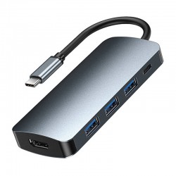 Remax Docking Station Retor RU-U5 5 σε 1 (Γκρι)