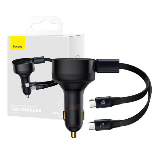 Baseus Φορτιστής Αυτοκινήτου Enjoyment με Διπλό Καλώδιο USB-C, 33W (Μαύρο) Baseus Φορτιστής Αυτοκινήτου Enjoyment με Διπλό Καλώδιο USB-C, 33W (Μαύρο)